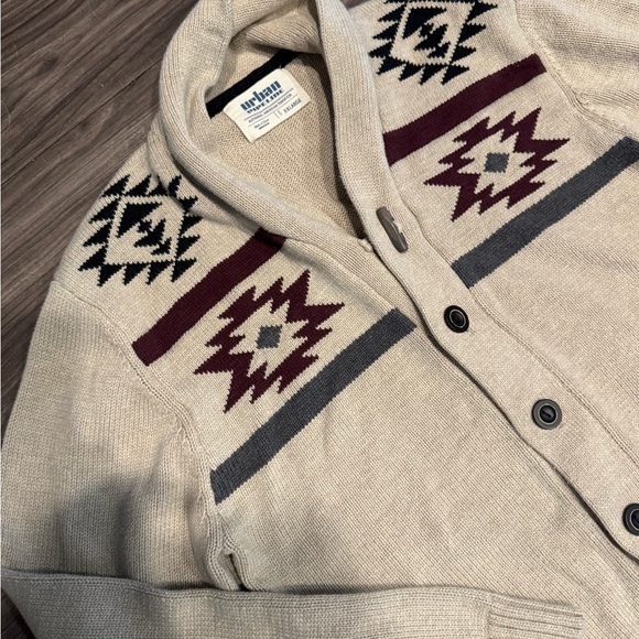 Urban Pipeline Aztec Cowl Neck Sweater | Men’s XXL | Southwest Print Pullover - Picture 2 of 4